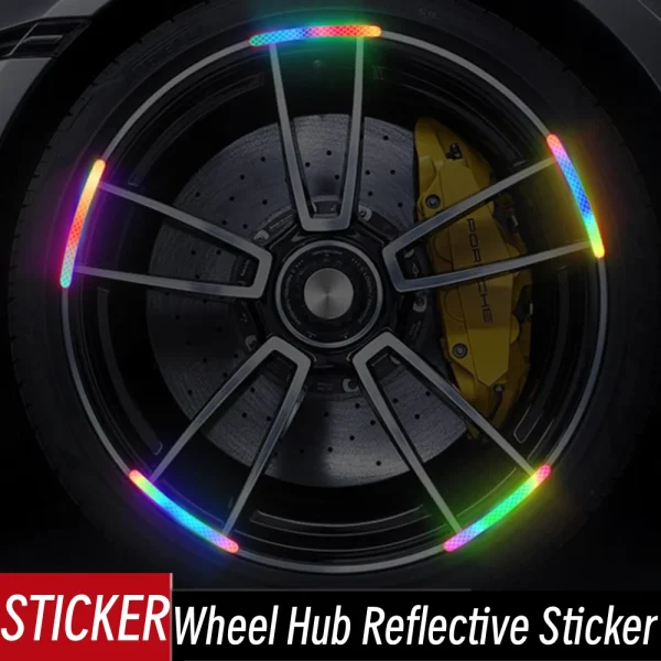 Car Universal  Wheel Hub Reflective Stripes Safety Opening Warning Sticker Tape Auto Warning Reflective Tape Exterior Accessorie