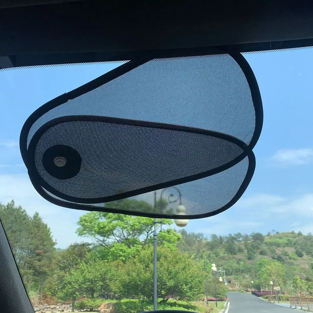 Rotatable Car Side Window Sunshade Suction Cup Type Folding Car Sunshade Curtain UV Protection Universal Black Sun Visor