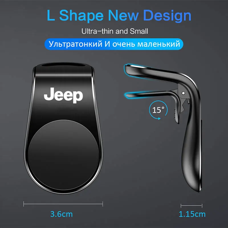 Magnetic Car Phone Holder Air Vent Phone Mount GPS Bracket For Jeep Renegade Compass Grand Cherokee Wrangler Patriot Accessories