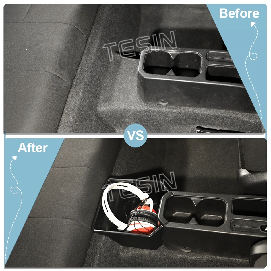 TESIN Stowing Tidying Car Rear Center Storage Box Organizer For Suzuki Jimny 2019 2020 2021 2022 2023 2024 Interior Accessories