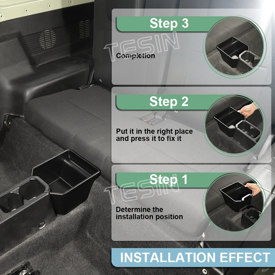 TESIN Stowing Tidying Car Rear Center Storage Box Organizer For Suzuki Jimny 2019 2020 2021 2022 2023 2024 Interior Accessories