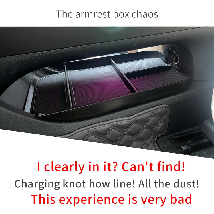 for NIO ET5 2022-2024 Central Armrest Lower Layer Storage Box Car Center Console Tray Organizer Tidying Accessories