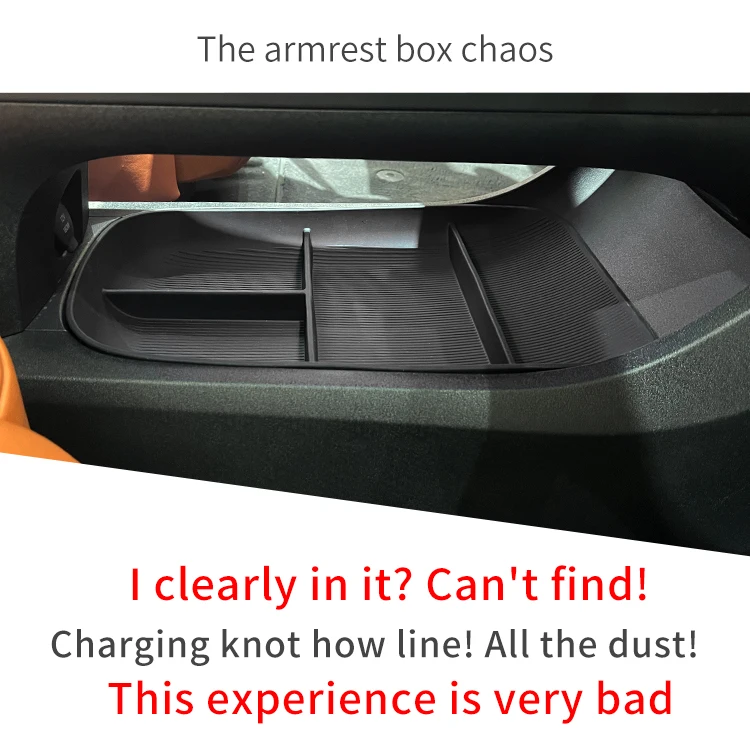 for NIO ET5 2022-2024 Central Armrest Lower Layer Storage Box Car Center Console Tray Organizer Tidying Accessories