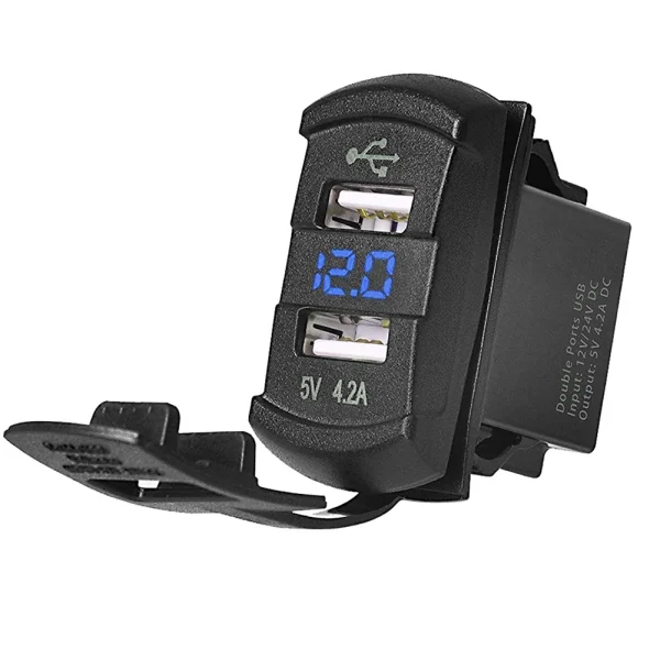 5V 4.2A Universal LED Car Charger Dual USB Switch For Can-AM Maverick X3 for Polaris RZR 1000 800 900 xp Ranger for Boat UTV ATV