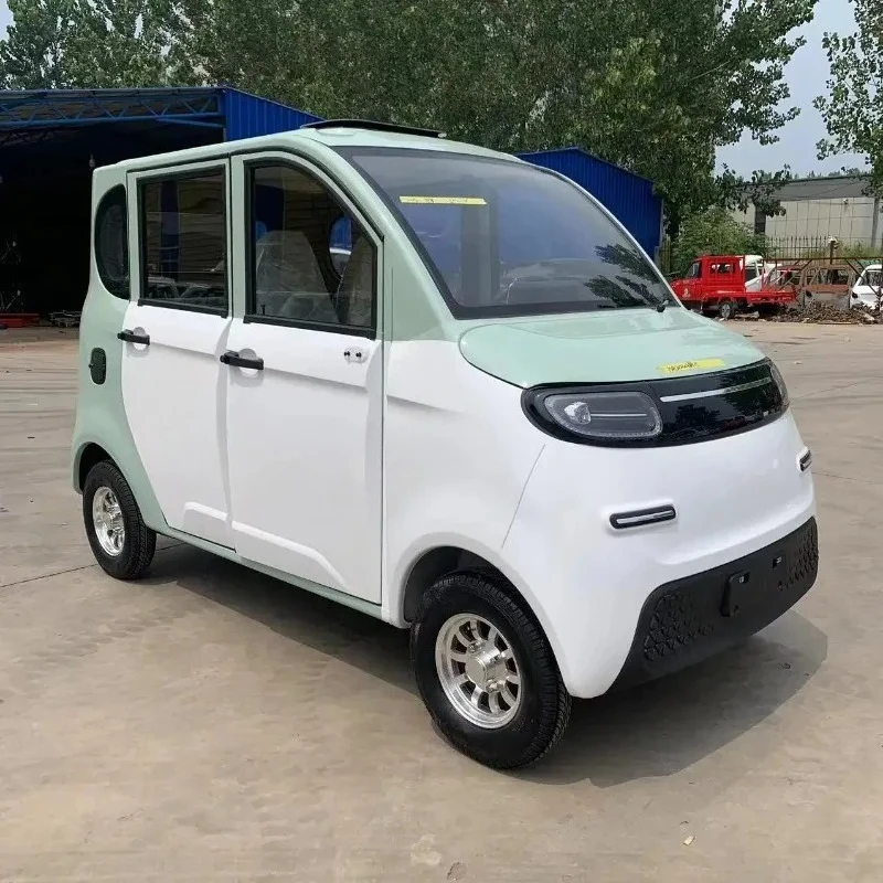 Factory Direct Sales Four-Wheel Electric Mini Car Leather Seats Single Drive Made China Cheap Electric Vehicle Lead Acid Battery