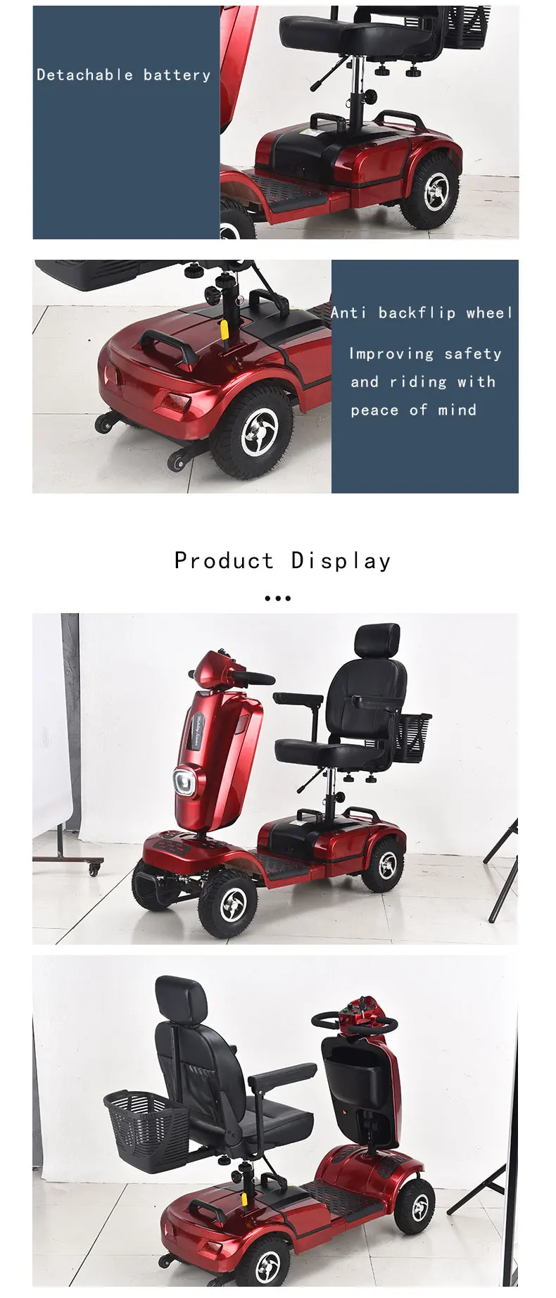 Wholesale Cheap Price Four Wheel Electric Scooter Four Wheeled Elderly Mobility Vehicle