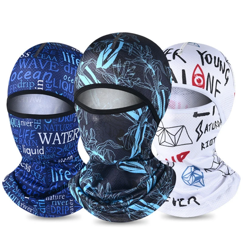 Summer Cool Balaclava Ice Silk Cycling Full Face Cap Sun Anti-UV Protection Sports Face Cover Headwear Bike Motorcycle Men's Hat