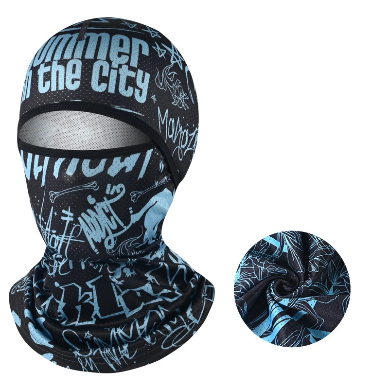 Summer Cool Balaclava Ice Silk Cycling Full Face Cap Sun Anti-UV Protection Sports Face Cover Headwear Bike Motorcycle Men's Hat