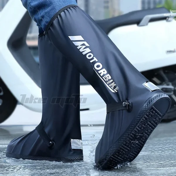 Motorbike Cycling Bike Reusable Rainproof Shoes Cover Motorcycle High Rain Boots Waterproof Reflective Snowy Non-Slip Footwear