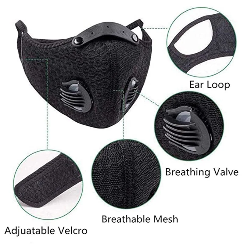 Motorcycle Dust Mask PM2.5 Breathable Mask Unisex Antifreeze Cold Resistant Outdoor Cycling Sports Windproof Mask