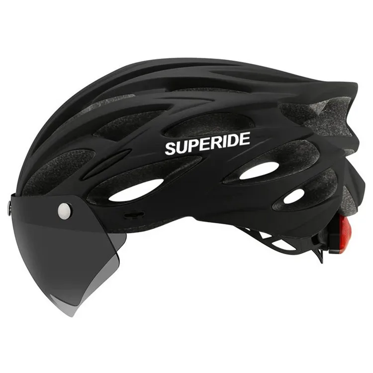 SUPERIDE Men Women Cycling Helmet with Rearlight Sports MTB Bicycle Helmet Road Bike Mountain Bike Helmet with Goggles & Visor