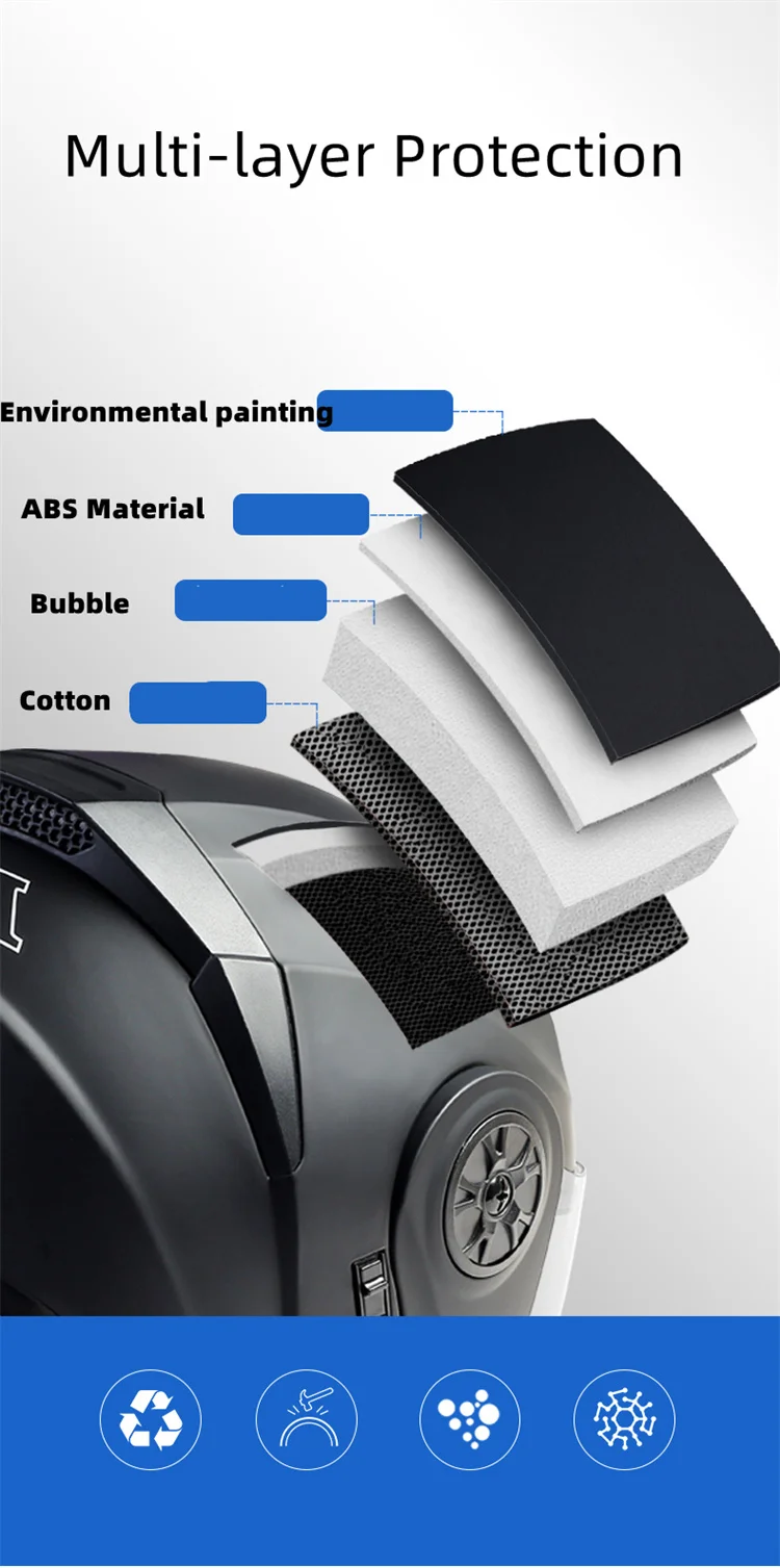 BLD Modular Dual Lens Motorcycle Helmet Safety Downhill Flip Up Helmets Professional Motocross Racing Full Face Casco Moto