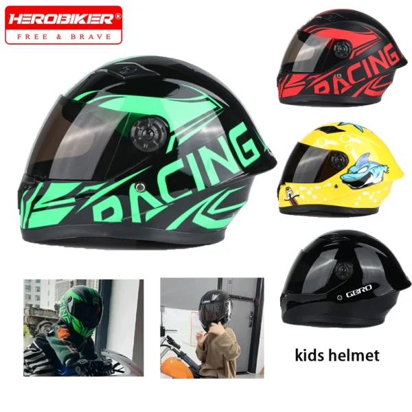 Children's Motorcycle Helmet Safety Full-face Helmet Mountain Bike Full-face Helmet Four-season Outdoor Sports Riding