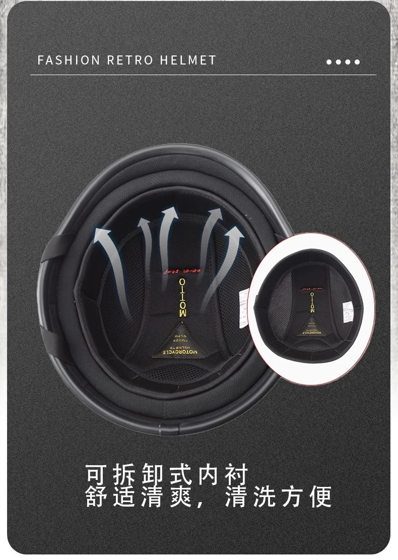 15 German Vintage Half Helmet Half Helmet Japanese style retro motorcycle helmet summer pleasantly cool protective glasses