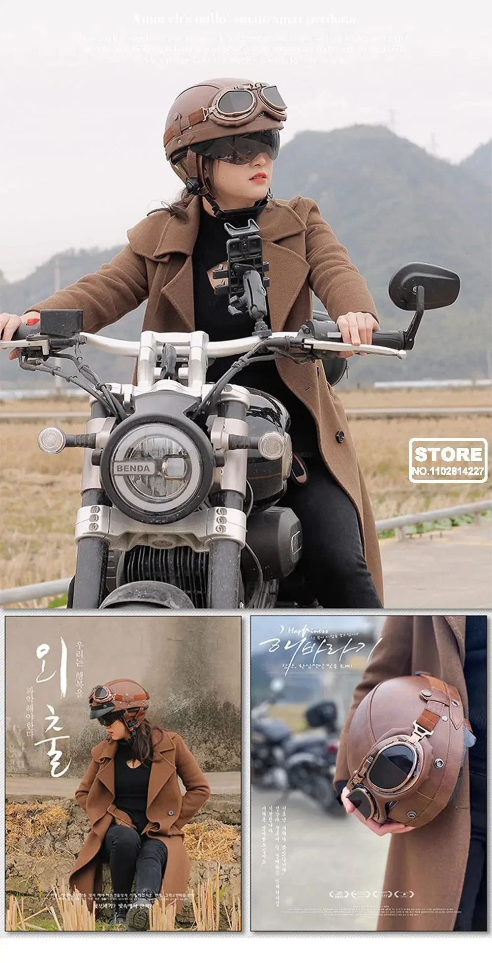 Vintage Motorcycle Helmet Open Face Helmet Half Helmet Motorcycle Germany Face Safety Helmet Retro Scooter Half Helmet