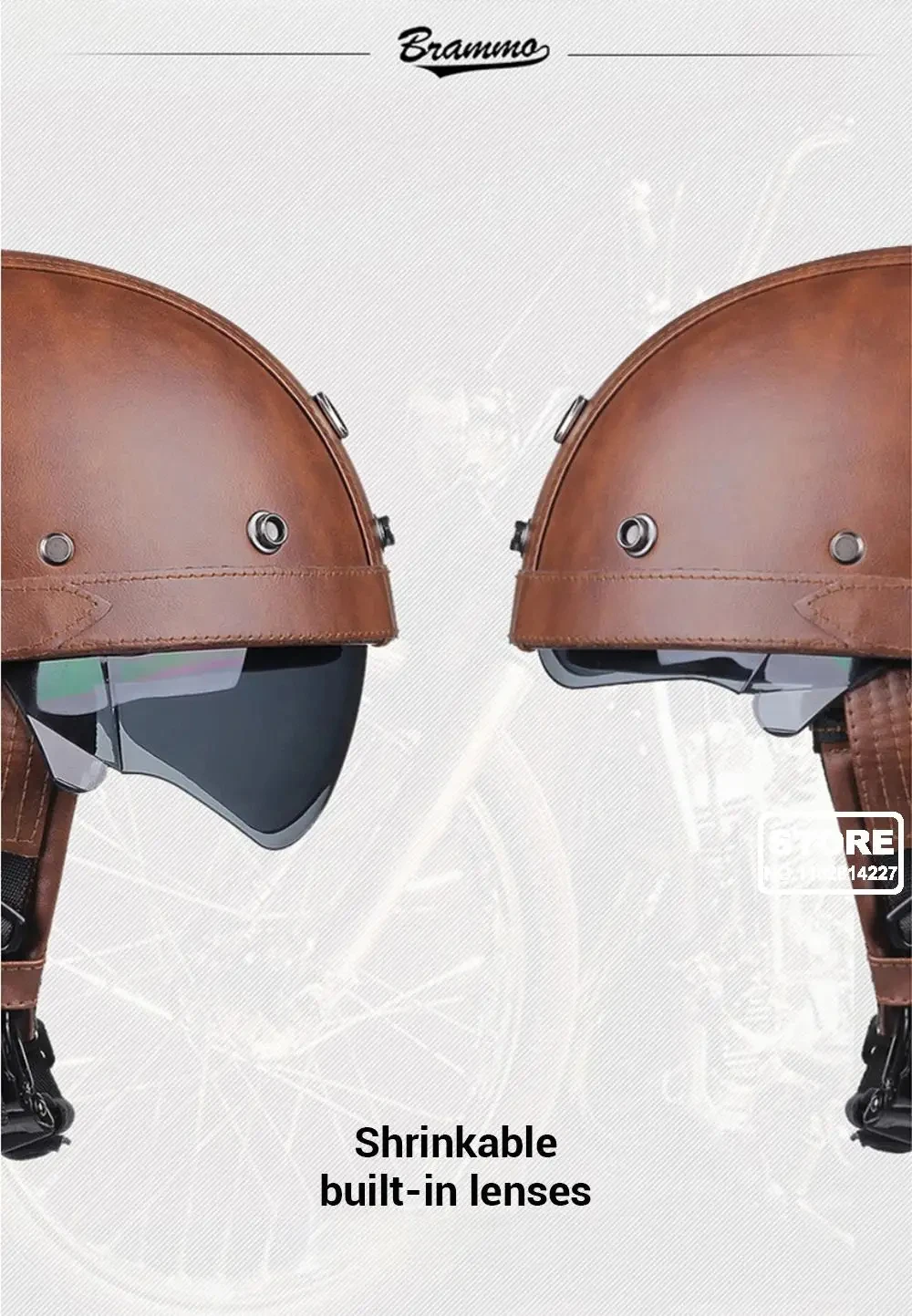 Vintage Motorcycle Helmet Open Face Helmet Half Helmet Motorcycle Germany Face Safety Helmet Retro Scooter Half Helmet