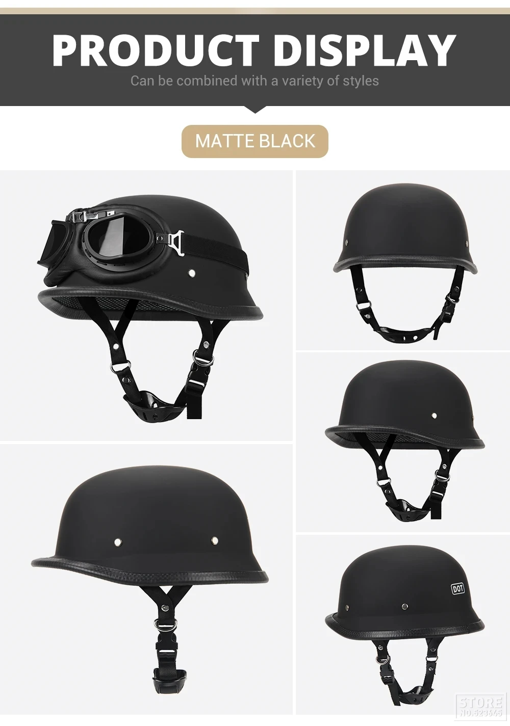 Vintage Motorcycle Helmet Open Face Helmet Half Helmet Motorcycle Germany Face Safety Helmet Retro Scooter Half Helmet