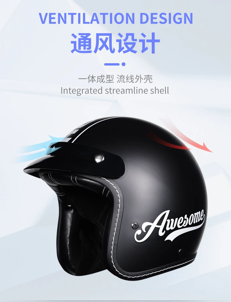 2025 couple retro 3/4 motorcycle helmet cascos para motos small helmet body personalized semi covered helmet casco moto