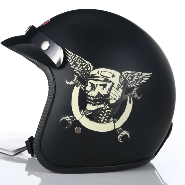 Dot Approved Vintage Motorcycle Helmet Retro Scooter Jet Open Face Four Season Helmet Motorbike Moto Bicycle Riding Capacete