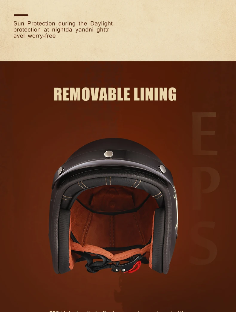 Dot Approved Vintage Motorcycle Helmet Retro Scooter Jet Open Face Four Season Helmet Motorbike Moto Bicycle Riding Capacete