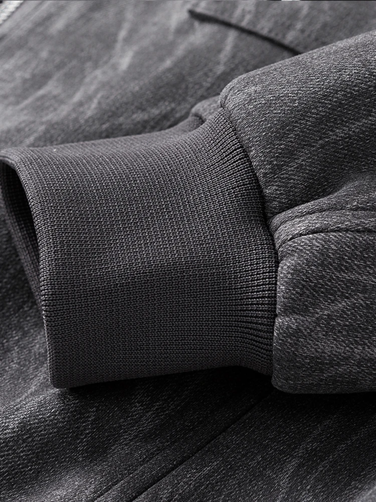 2025 Autumn New Men's Casual Jacket Korean Fashion 100% Polyester Stand Collar Zip-Up Daily Commute Loose Fit Coat Plus Size 8XL