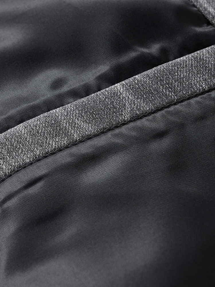 2025 Autumn New Men's Casual Jacket Korean Fashion 100% Polyester Stand Collar Zip-Up Daily Commute Loose Fit Coat Plus Size 8XL