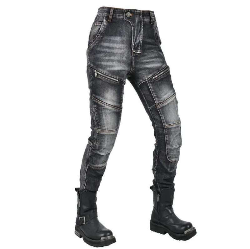Motorcycle jeans Womens pantshigh elastic motorcycle riding rider pants Racing pants with protective