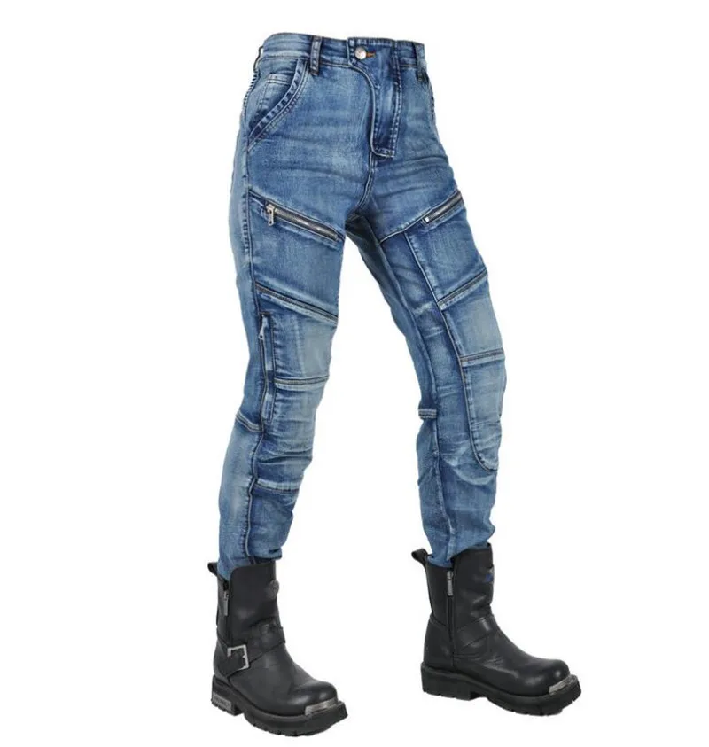 Motorcycle jeans Womens pantshigh elastic motorcycle riding rider pants Racing pants with protective