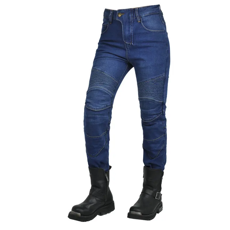 2024 New Motorcycle Jeans Women Upgrade Silicone Protector Detachable Casual Fashion Racing Road Rider Four Seasons Moto Pants