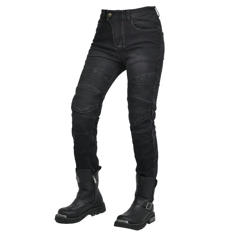 2024 New Motorcycle Jeans Women Upgrade Silicone Protector Detachable Casual Fashion Racing Road Rider Four Seasons Moto Pants