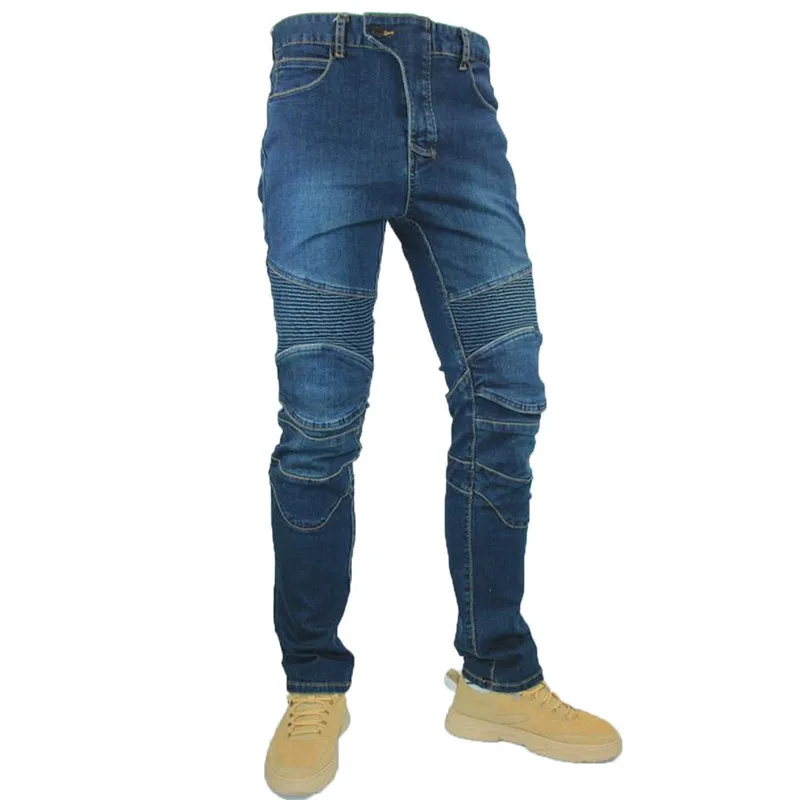 Brand New 4 Season Motorcycle Leisure Motocross Pants Outdoor Riding Jeans With Obscure Protective Equipment Knee Gear Hip Pads