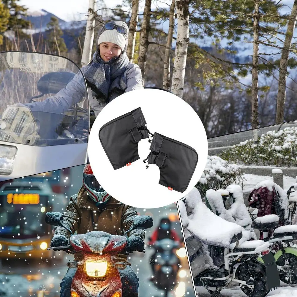 Snowmobile Handlebar Muffs Thermal Lining Water Resistant Motorcycle Handle Grip Gauntlets Gloves Motorcycle Gear Hand Warmer