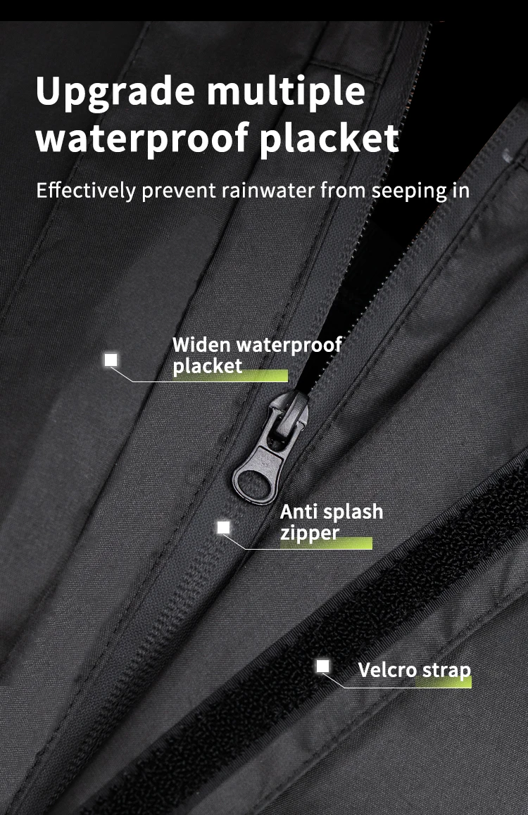 Motor Air Black Motorcycle Rider Raincoat Split Type 2pcs/Set Breathable Deep Rainproof 2025 Upgraded Version Riding Rainy Suit