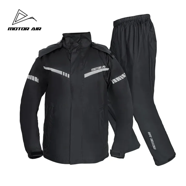 Motor Air Black Motorcycle Rider Raincoat Split Type 2pcs/Set Breathable Deep Rainproof 2025 Upgraded Version Riding Rainy Suit