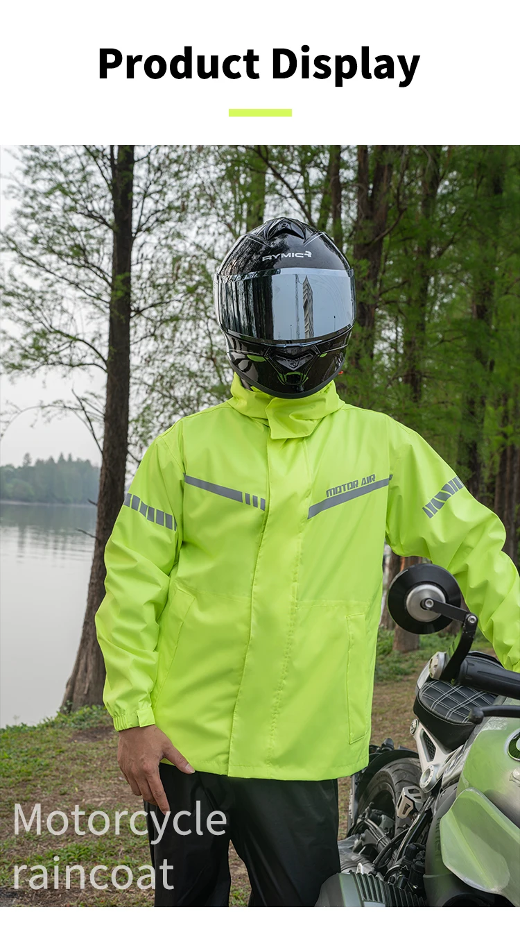 Motor Air 2025 Newest Motorcycle Rider Raincoat Split Type Riding Rainy Suit 2pcs/Set Breathable Deep Rainproof Upgraded Version