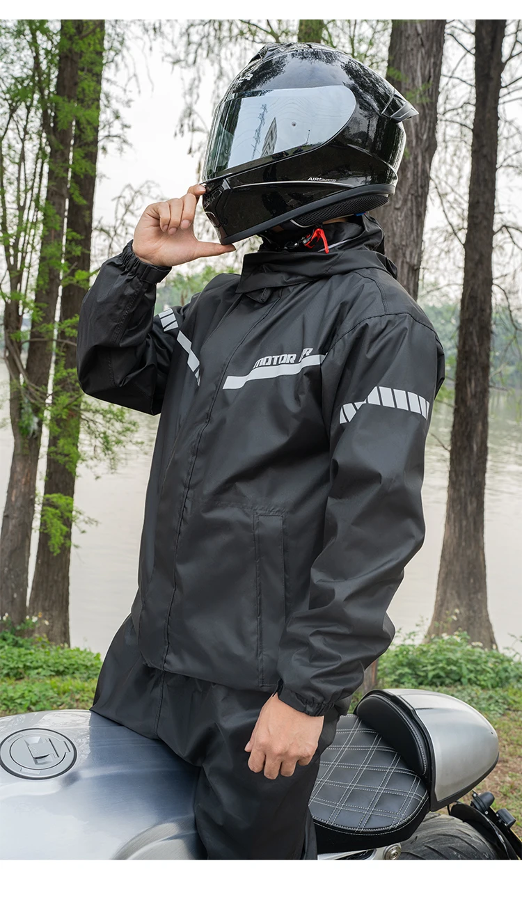 Motor Air 2025 Newest Motorcycle Rider Raincoat Split Type Riding Rainy Suit 2pcs/Set Breathable Deep Rainproof Upgraded Version