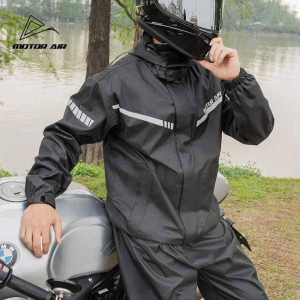 Motor Air 2025 Newest Motorcycle Rider Raincoat Split Type Riding Rainy Suit 2pcs/Set Breathable Deep Rainproof Upgraded Version