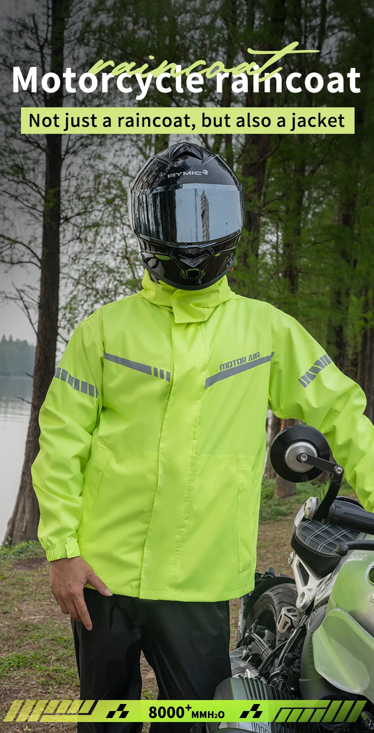 Motor Air 2025 Newest Motorcycle Rider Raincoat Split Type Riding Rainy Suit 2pcs/Set Breathable Deep Rainproof Upgraded Version