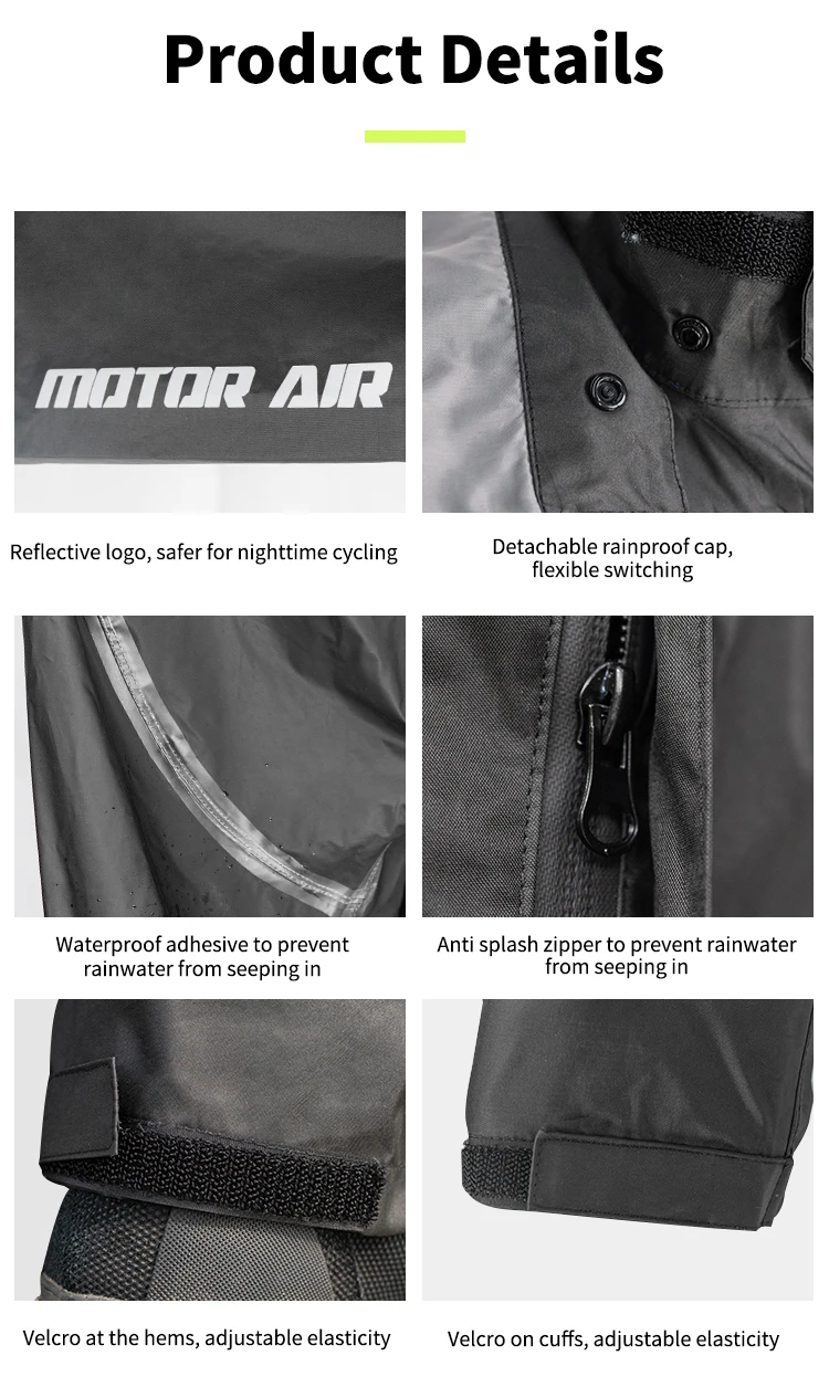 Motor Air 2025 Newest Motorcycle Rider Raincoat Split Type Riding Rainy Suit 2pcs/Set Breathable Deep Rainproof Upgraded Version