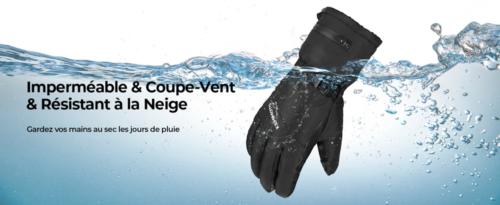 KEMIMOTO Ski Gloves Moto Gloves Winter Snowmobile Scooter Gloves Waterproof Touch Screen Riding Cycling Hunting Fishing