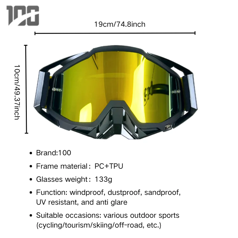 Motocross Goggles Men Women Dirt Bike Motorcycle Glasses Windproof MX Cycling Sunglass Ski Goggles Moto Training Equipment