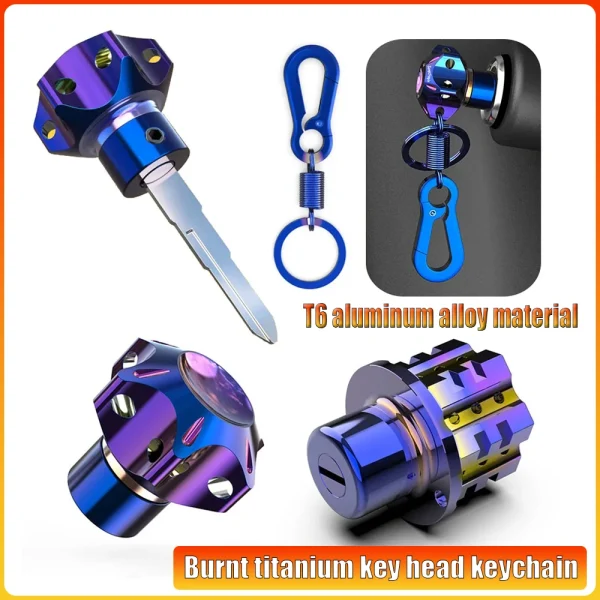 1PC Aluminum Alloy Universal CNC Car Motorcycle Key Head Titanium Burn Hexagon Key Bit Tip Auto Decoration Accessories