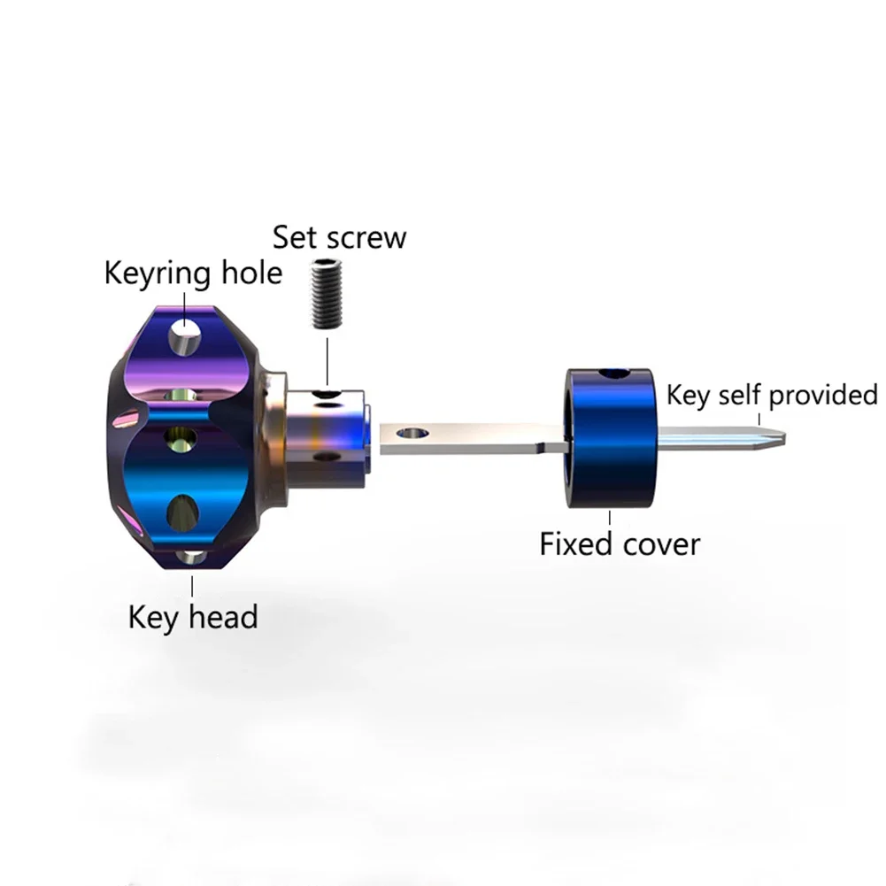 1PC Aluminum Alloy Universal CNC Car Motorcycle Key Head Titanium Burn Hexagon Key Bit Tip Auto Decoration Accessories