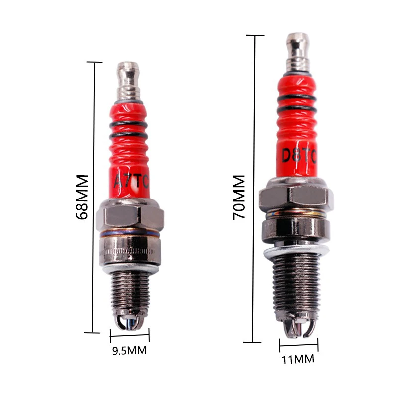 1/2Pcs Racing Spark Plug 3 Triple Electrode A7TC D8TC For GY6125 CG 50 70 110 125 150CC Motorcycle Atv Scooter Dirt Bike Go Kart