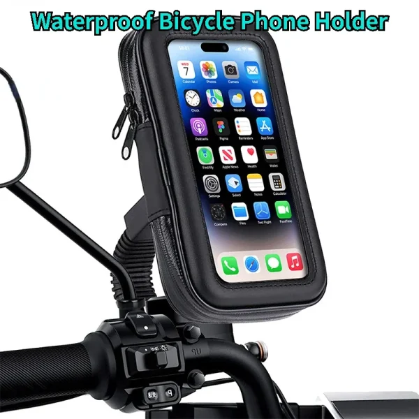 Waterproof Bicycle Phone Holder Motorcycle Bike Handlebar Phone Case Bag for iPhone 15 Pro Max 14 Samsung Bike Phone Stand Mount