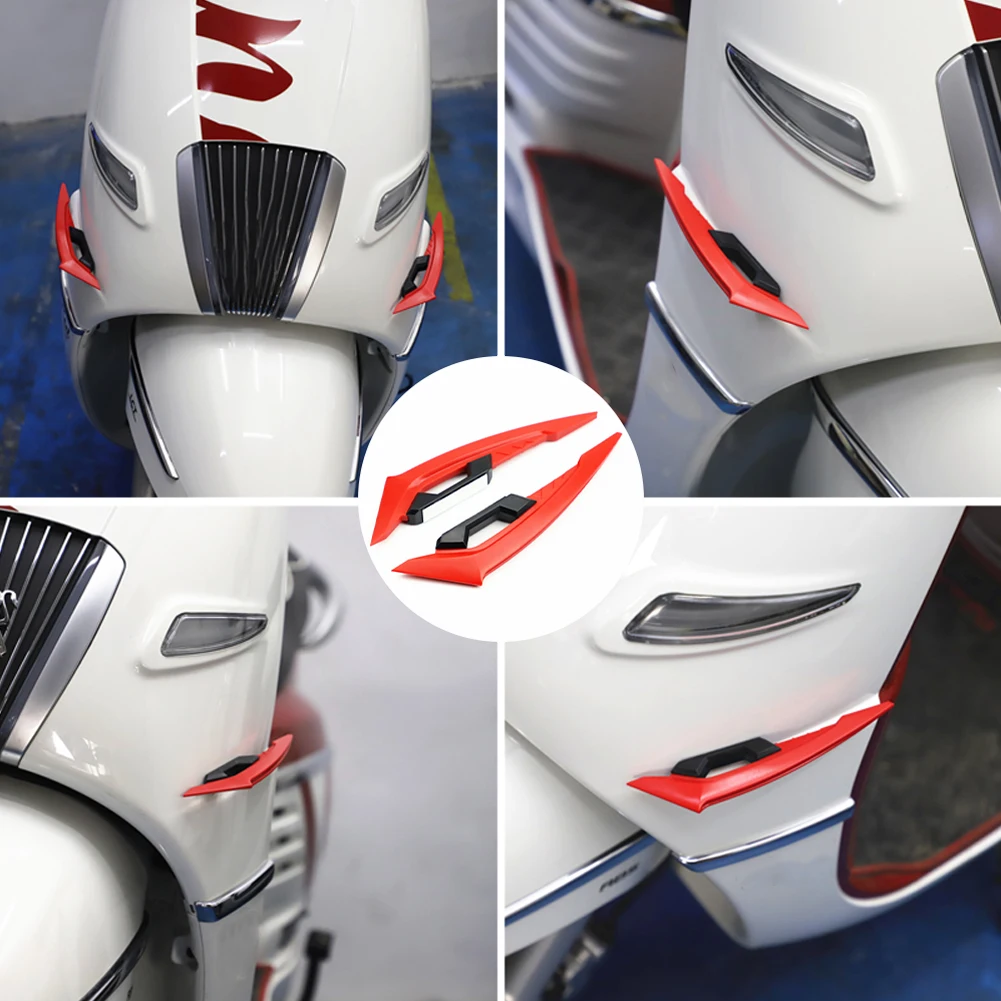 2Pcs Motorcycle Side Wings Aerodynamic Dynamic Spoiler Wings Body Trim Sticker Fairing Air Deflectors Exterior Accessories