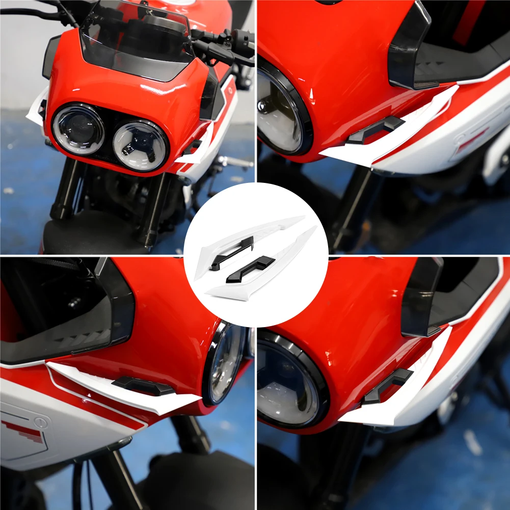 2Pcs Motorcycle Side Wings Aerodynamic Dynamic Spoiler Wings Body Trim Sticker Fairing Air Deflectors Exterior Accessories
