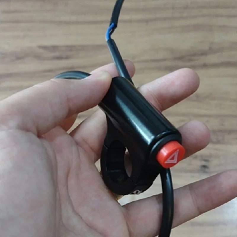 Universal Motorcycle Warning Light Switch Button Motorbike Scooter Double Flash Signal Flasher Lamp Switches Moto Accessories