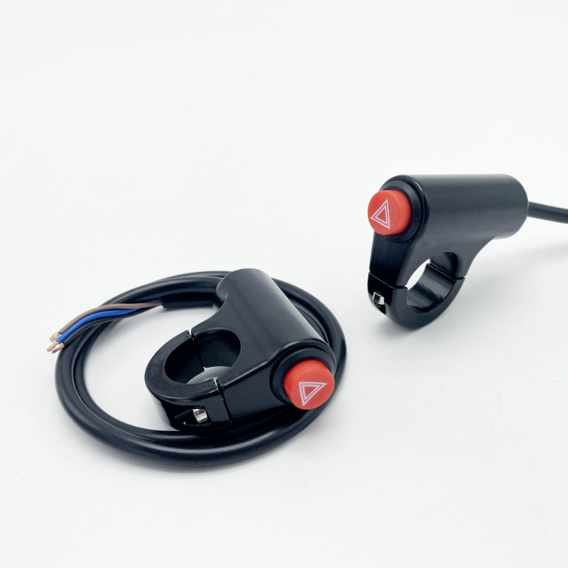 Universal Motorcycle Warning Light Switch Button Motorbike Scooter Double Flash Signal Flasher Lamp Switches Moto Accessories