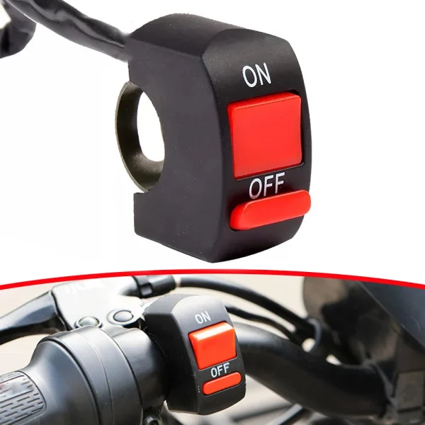 Motorcycle Handlebar Flameout Switch Motorbike ON OFF Button for Moto Bike Headlight Signal Lamp Universal Control Buttton 12V
